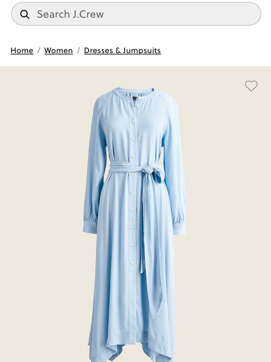 J. Crew Dresses & Skirts - J. Crew Handkerchief hem shirt-dress Pale Blue Button-Front Tie-Waist Midi Dress